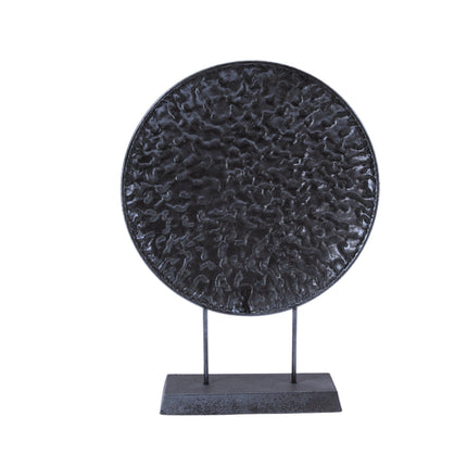 Round Pressed Gold Table Decor - Black.