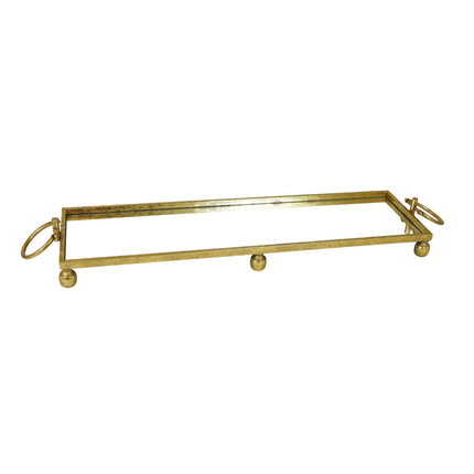 Eliza Mirror Tray with Handles - Large - Gold.