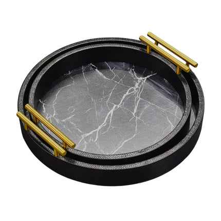 Maison Round Tray - Set of 2 - Black.