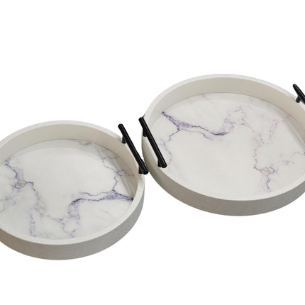 Maison Round Tray - Set of 2 - White.