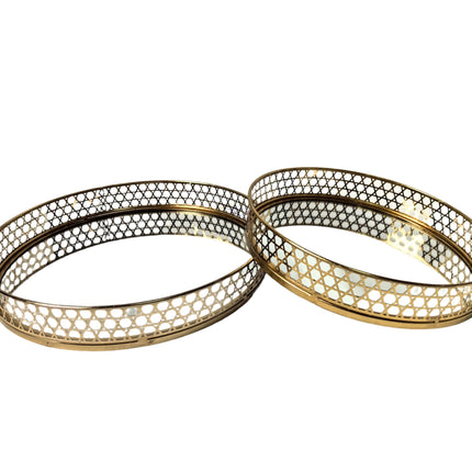 Nina Tray - Round - Set of 2 - Gold.