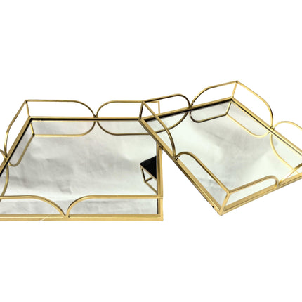Willow Square Tray - Large - Gold.