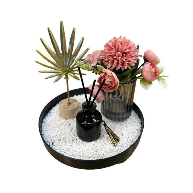 Bloom Flower Tray & Fragrance Diffuser Set - White.