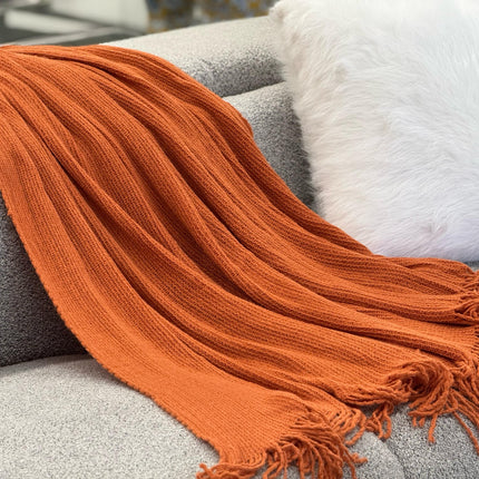 Levi Throw Rug Blanket - Orange.