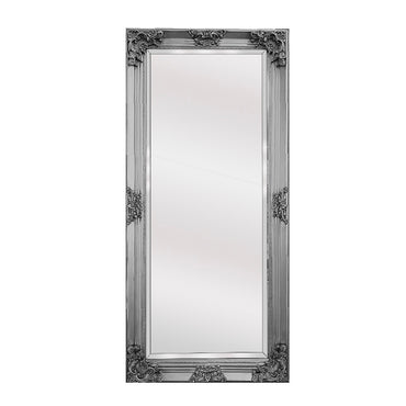 Deluxe French Provincial Ornate Mirror - Antique Silver - 90cm x 170cm.