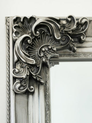 Deluxe French Provincial Ornate Mirror - Antique Silver - 90cm x 170cm.