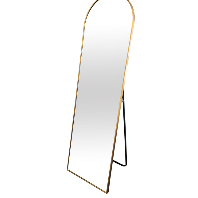 Metal Arch Gold Free Standing Mirror - 50cm x 170cm.