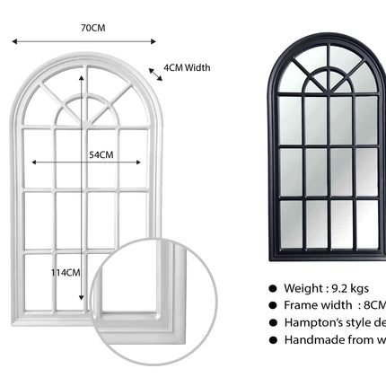 Window Style Mirror - Black Arch 70 CM x 130 CM.
