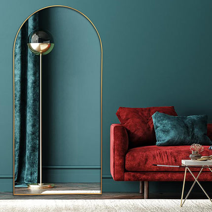 Metal Arch Mirror 80cm x 170cm - Gold.