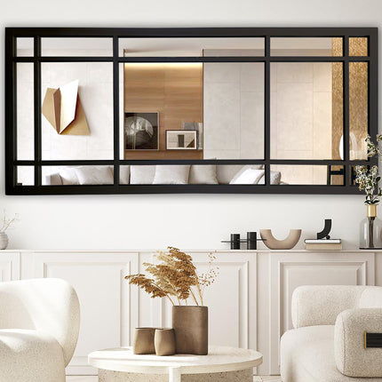 Window Style Mirror Full Length - Black 80 CM x 180 CM.