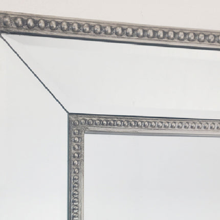 Silver Beaded Framed Mirror - X Large 190cm x 100cm.