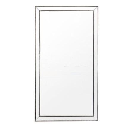 Silver Beaded Framed Mirror - X Large 190cm x 100cm.