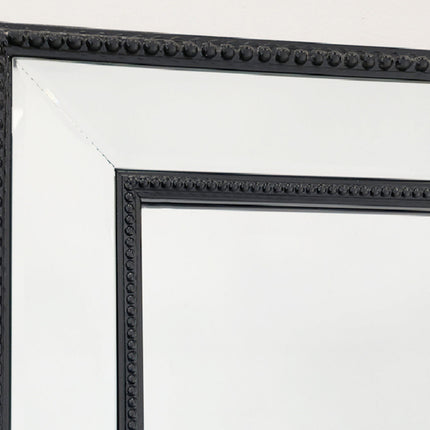 Medium Black Beaded Framed Mirror - 70cm x 170cm.