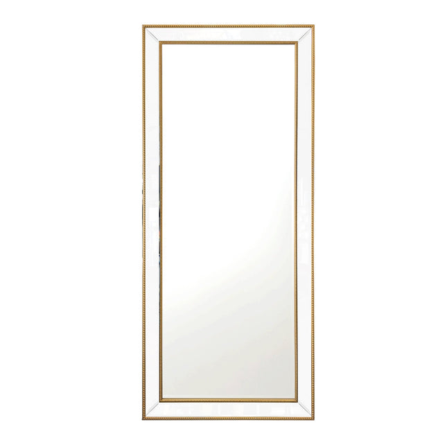 Medium Gold Beaded Framed Mirror - 70cm x 170cm.