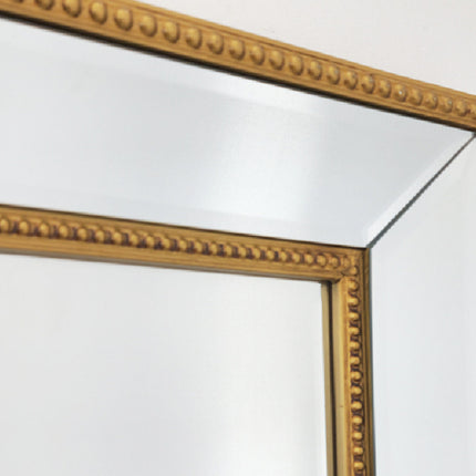 Gold Beaded Framed Mirror - Rectangle 80cm x 110cm.