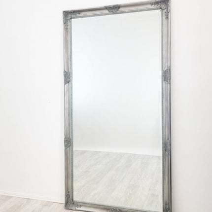 French Provincial Ornate Mirror - ANTIQUE SILVER- X Large 100cm x 190cm.