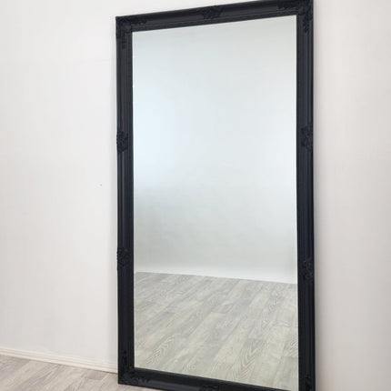French Provincial Ornate Mirror - BLACK - X Large 100cm x 190cm.