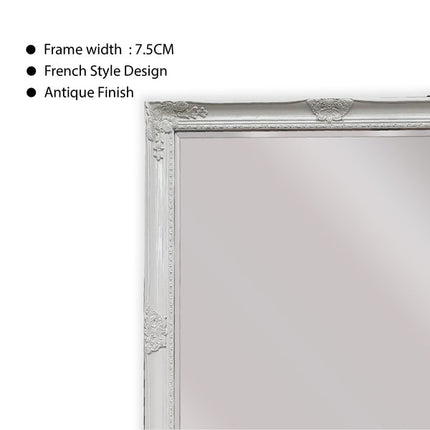 French Provincial Ornate Mirror - WHITE - X Large 100cm x 190cm.