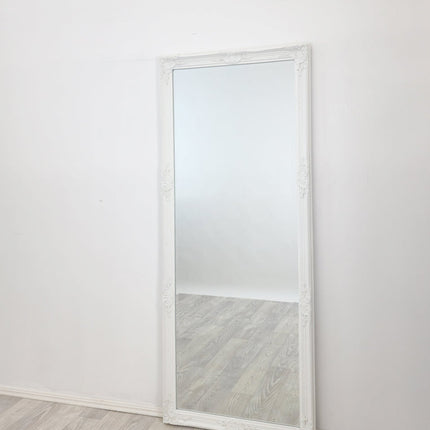 French Provincial Ornate Mirror - White - Medium 70cm x 170cm.