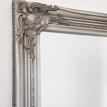 French Provincial Ornate Mirror - Antique Silver - Small 80cm x 110cm.