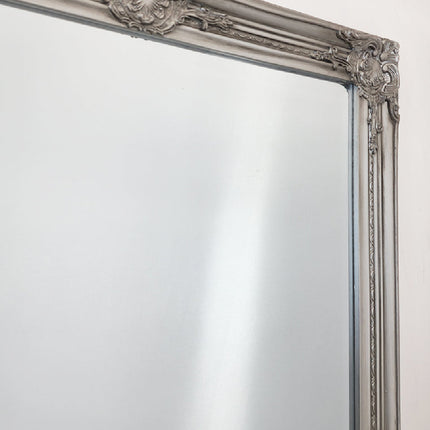 French Provincial Ornate Mirror - Antique Silver - Small 80cm x 110cm.