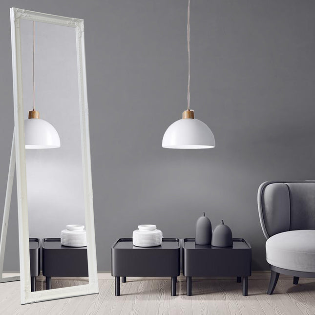 French Provincial Ornate Mirror - White - Free Standing 50cm x 170cm.