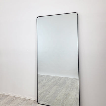 Black Metal Rectangle Mirror - Medium 80cm x 170cm.
