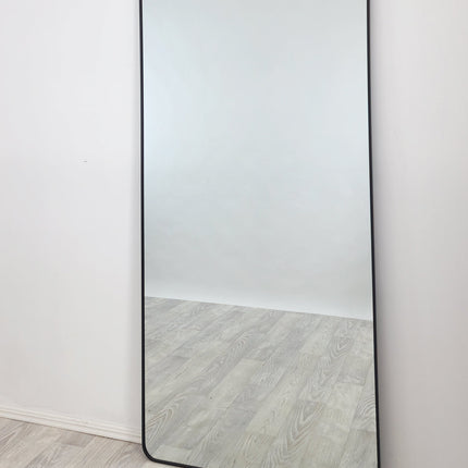 Black Metal Rectangle Mirror - X-Large 100cm x 200cm.