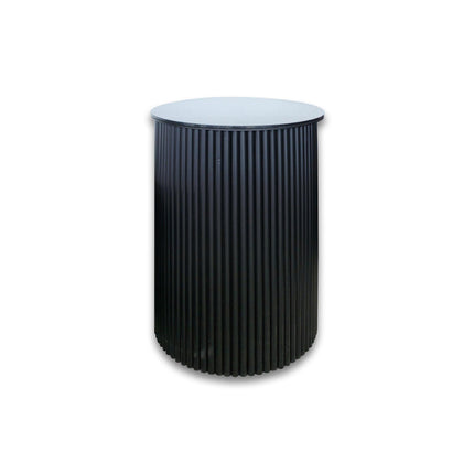 Ripple White Side Table - Black Marble.