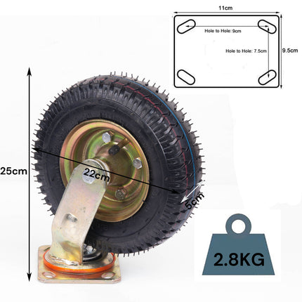 8 Inch Swivel Castor Caster Pneumatic Tyres Tyre Wheels Trolley Cart Wheelbarrow.
