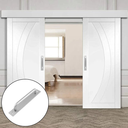 Barn Door Handle Sliding Pull Cabinet Door Handles Drawer knobs Kitchen Handles Silver.