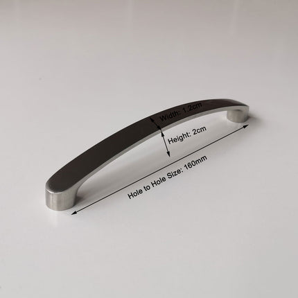 Brushed Nickel Kitchen Door Cabinet Drawer Handle Pulls 160MM.
