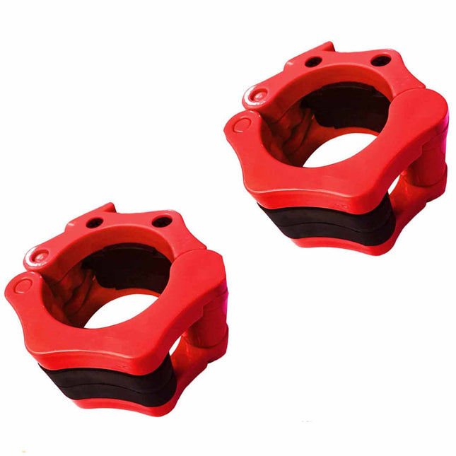 2Pcs 1in / 25mm Dumbbell Clamps Barbell Clamps Collars Clips Bar Plates Collar Clips Red.
