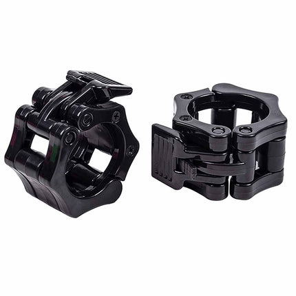 2Pcs 2in / 50mm Olympic Dumbbell Clamps Barbell Clamps Collars Clips Bar Plates Collar Clips Black.