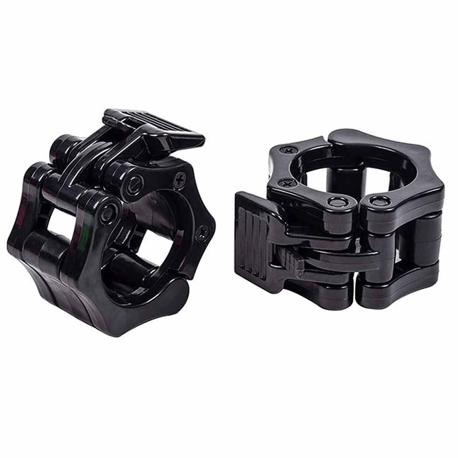 2Pcs 2in / 50mm Olympic Dumbbell Clamps Barbell Clamps Collars Clips Bar Plates Collar Clips Black.