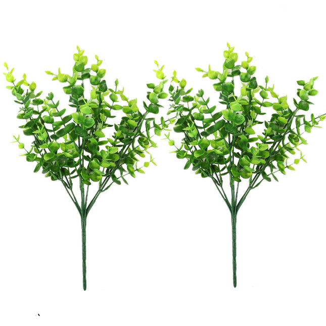 2 Pack Fake Plants Faux Artificial Eucalyptus Plants Home Garden Window Office Wedding Decoration.