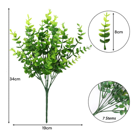 2 Pack Fake Plants Faux Artificial Eucalyptus Plants Home Garden Window Office Wedding Decoration.
