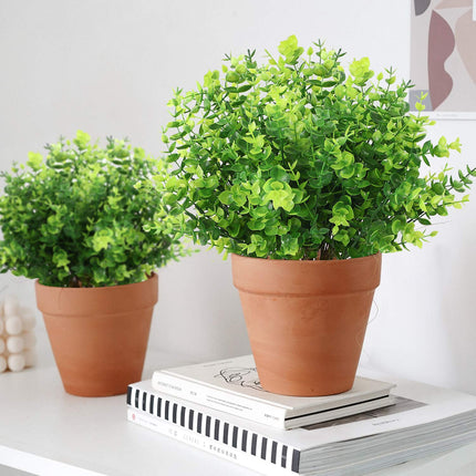 2 Pack Fake Plants Faux Artificial Eucalyptus Plants Home Garden Window Office Wedding Decoration.