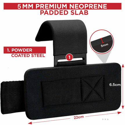 Pair Weight Lifting Hooks Straps Grip Wrist Wrap Support Powerlifting Deadlift Pull Up.