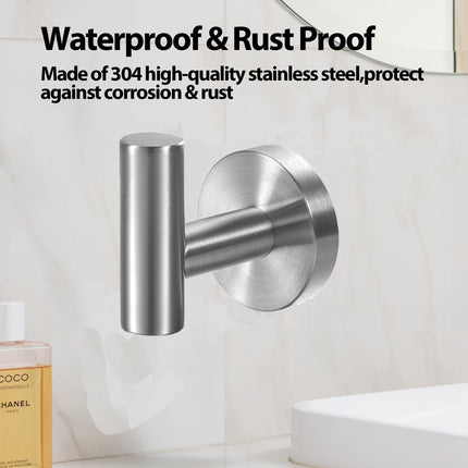2 Pcs Wall Mount Bathroom Towel Hooks Holder Cloth Hanger Hook Kitchen Door Hanger Brushed Nickel.