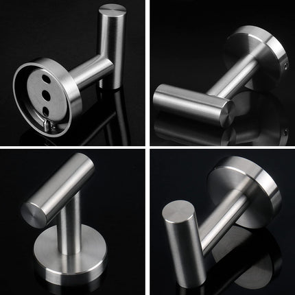2 Pcs Wall Mount Bathroom Towel Hooks Holder Cloth Hanger Hook Kitchen Door Hanger Brushed Nickel.
