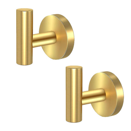 2 Pcs Wall Mount Bathroom Towel Hooks Holder Cloth Hanger Hook Kitchen Door Hanger Gold.
