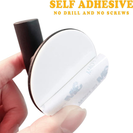 2 Pcs Wall Mount Self Adhesive Bathroom Towel Hooks Holder Cloth Hanger Hook Door Hanger Black.