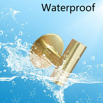 2 Pcs Wall Mount Self Adhesive Bathroom Towel Hooks Holder Cloth Hanger Hook Door Hanger Gold.