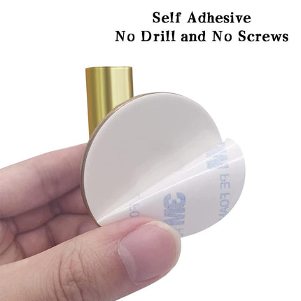 2 Pcs Wall Mount Self Adhesive Bathroom Towel Hooks Holder Cloth Hanger Hook Door Hanger Gold.