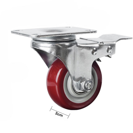 3 inch Heavy Duty Casters Lockable Caster Wheel Swivel Casters Castor with Brakes for Furniture and Workbench Cart.