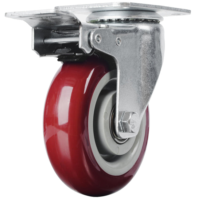 4 inch Heavy Duty Casters Lockable Caster Wheel Swivel Casters Castor with Brakes for Furniture and Workbench Cart.