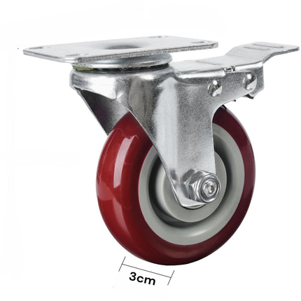 4 inch Heavy Duty Casters Lockable Caster Wheel Swivel Casters Castor with Brakes for Furniture and Workbench Cart.