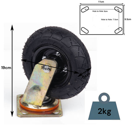 4x 6 Inch Castor Caster 2x swivel 2x fixed Pneumatic Tyres Wheels  Trolley Cart Wheelbarrow.