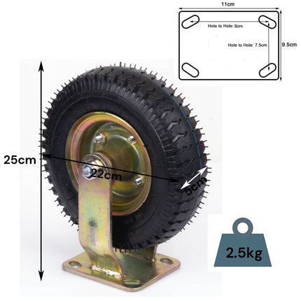 4x 8 Inch Castor Caster 2x swivel 2x fixed Pneumatic Tyres Wheels  Trolley Cart Wheelbarrow.